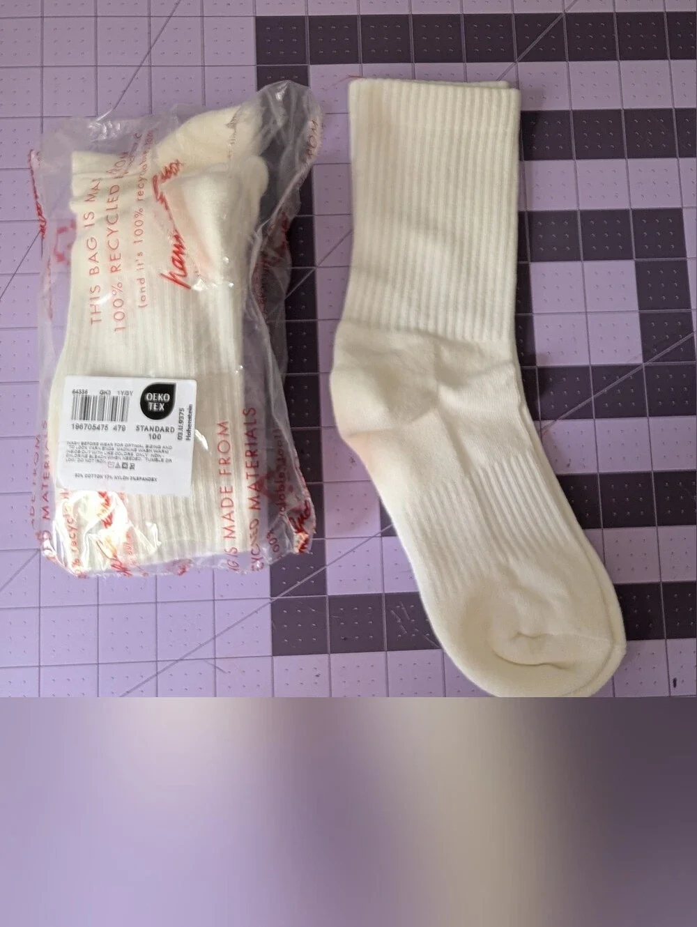 Hanna Andersson 3 Pack Crew Socks White Terry Ribbed New Youth Kids 1y/3y